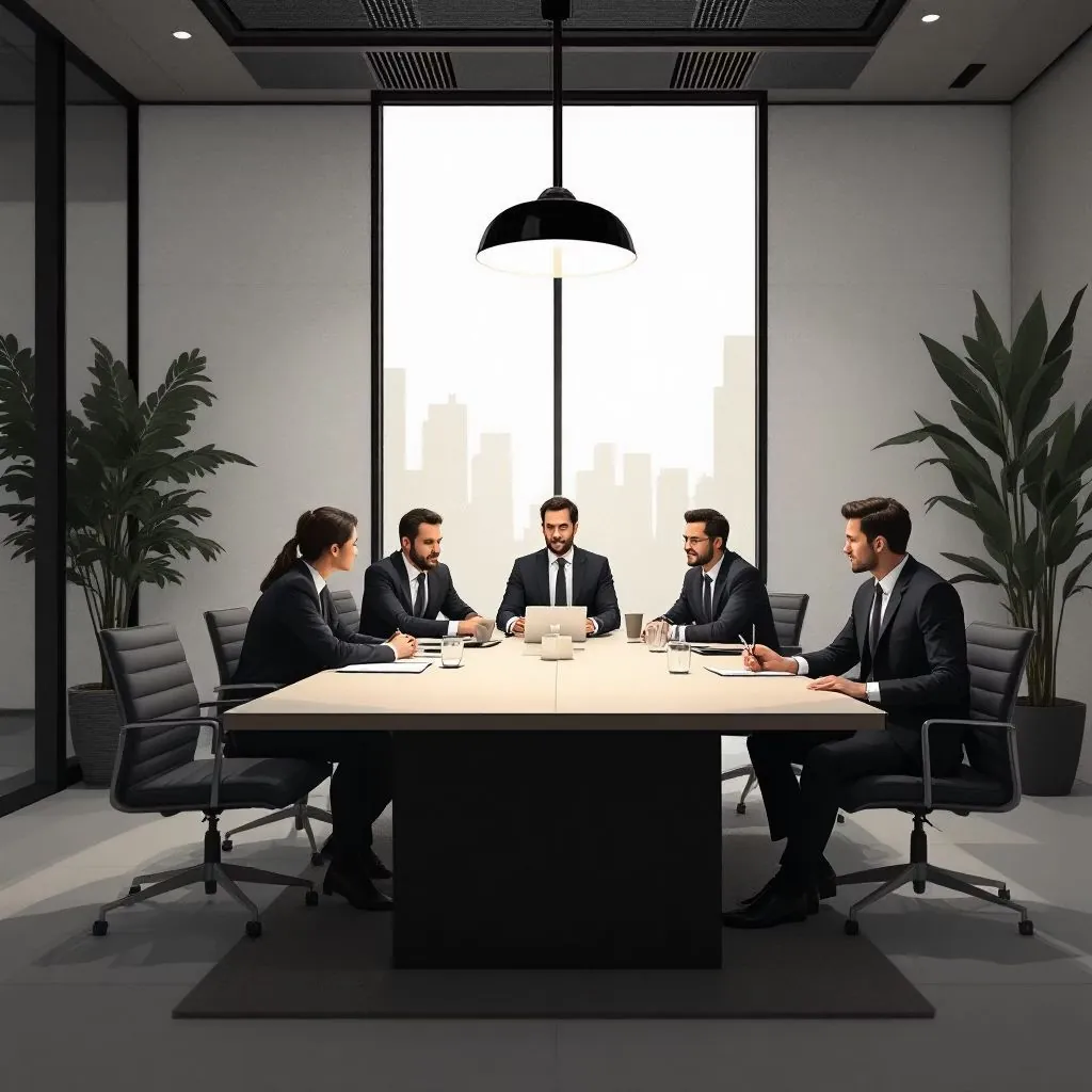 INDX consultants meeting around a boardroom table